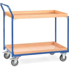 Fetra 3762. Light table top carts. 300 kg, with 2 boxes, high push bar