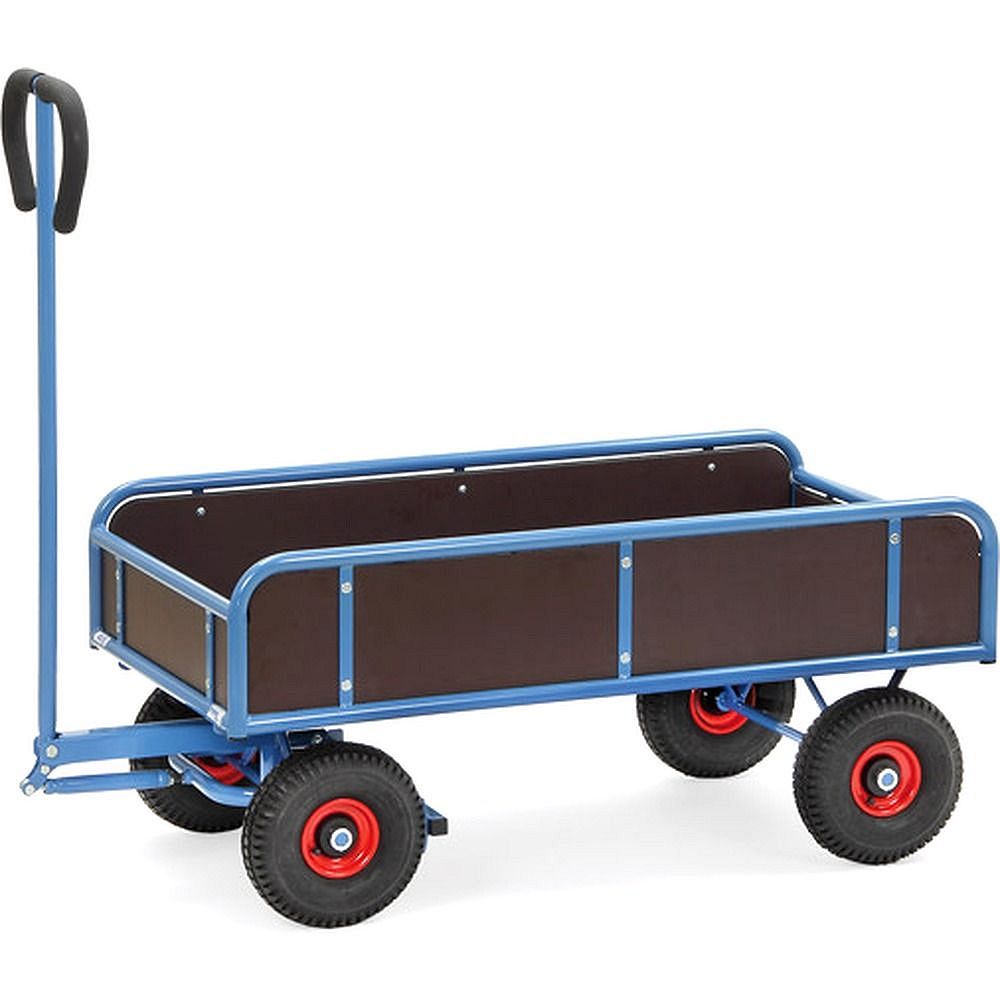 Fetra 4122. Handwagen. 400 kg, 2-Achser mit 4 Wänden, 250 mm hoch, Feststellbremse