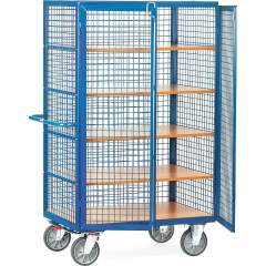 Fetra 4392. Box carts 750 kg. 750 kg, 5 shelves, double wing door and padlock lockable rod system