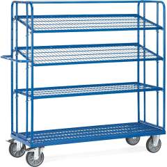 Fetra 4496. Shelved trolley with shelves. 500 kg, with 3 detachable shelves with welded wire  lattice, height 1800 mm