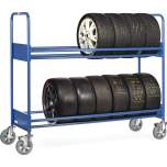 Fetra 4588. Tyre trolleys. 500 kg, with 2 platforms, with blue-grey elastic tyres, reinforced version