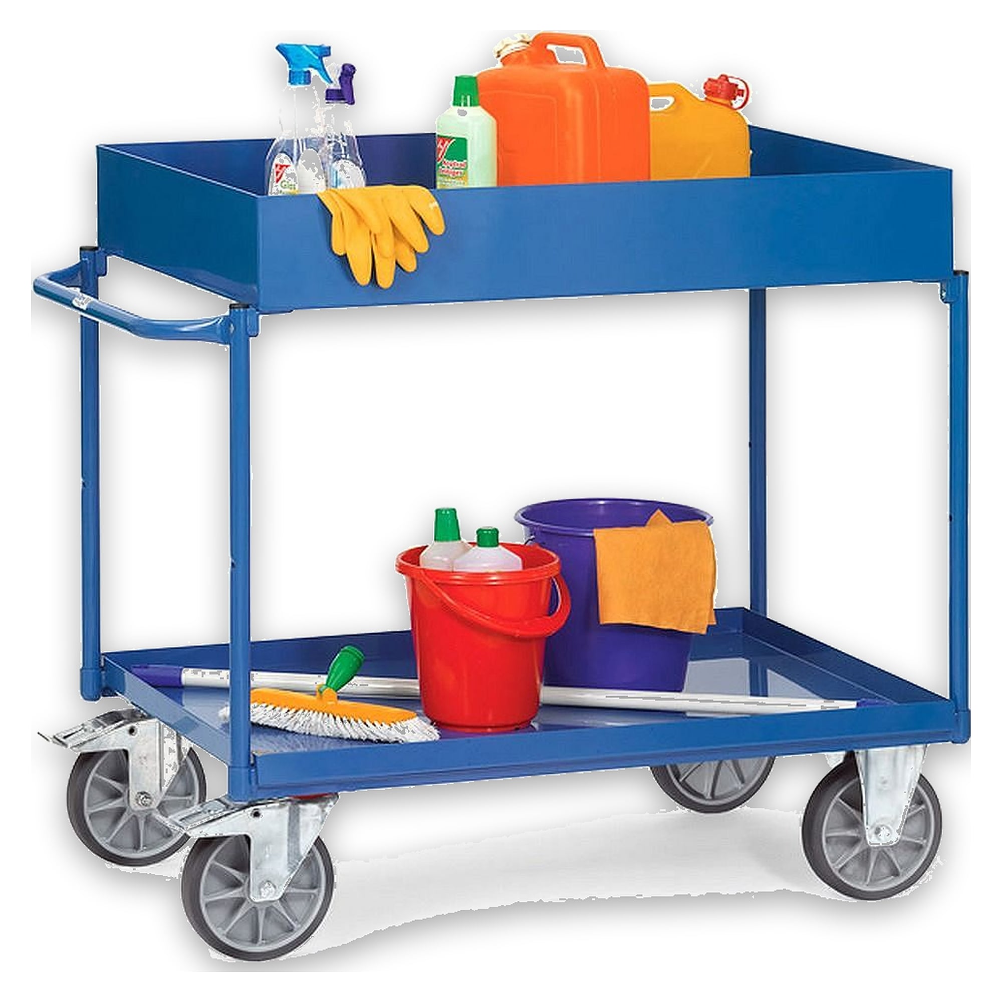 Platform Trolley 850 x 500 mm 400 kg, 2 Shelves - Fetra 4840