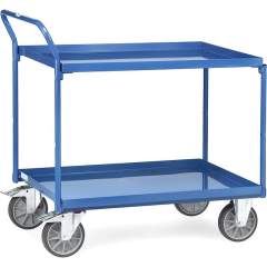 Fetra 4920. Table top carts with trays. 400 kg, with 2 steel plate trays, high push bar