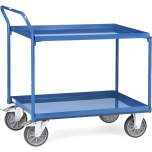 Fetra 4922. Table top carts with trays. 400 kg, with 2 steel plate trays, high push bar