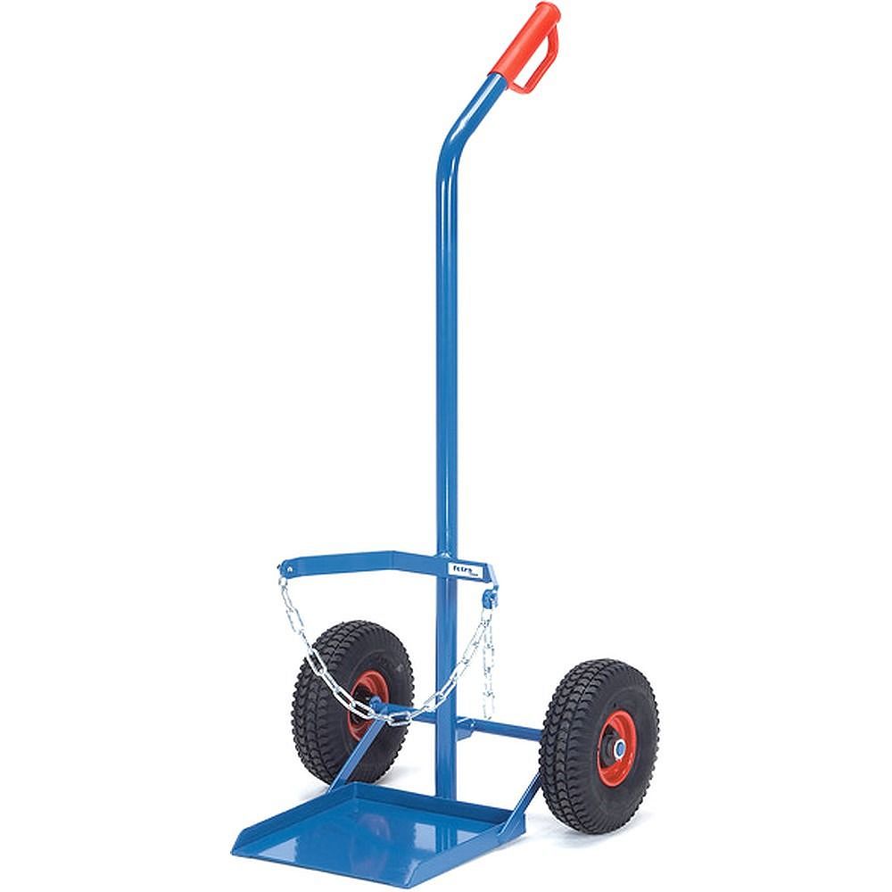 Fetra 51112. Stahlflaschenkarre. 100 kg, für 1 Propangasflasche 11 kg Inhalt, 300 mm, wahlweise mit Vollgummi- oder Luftbereifung