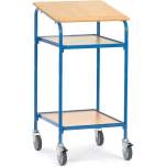 Fetra 5834. Rolling desks. 100 kg, platform size 500x600 mm, with wirting surface and 2 screw-down shelves