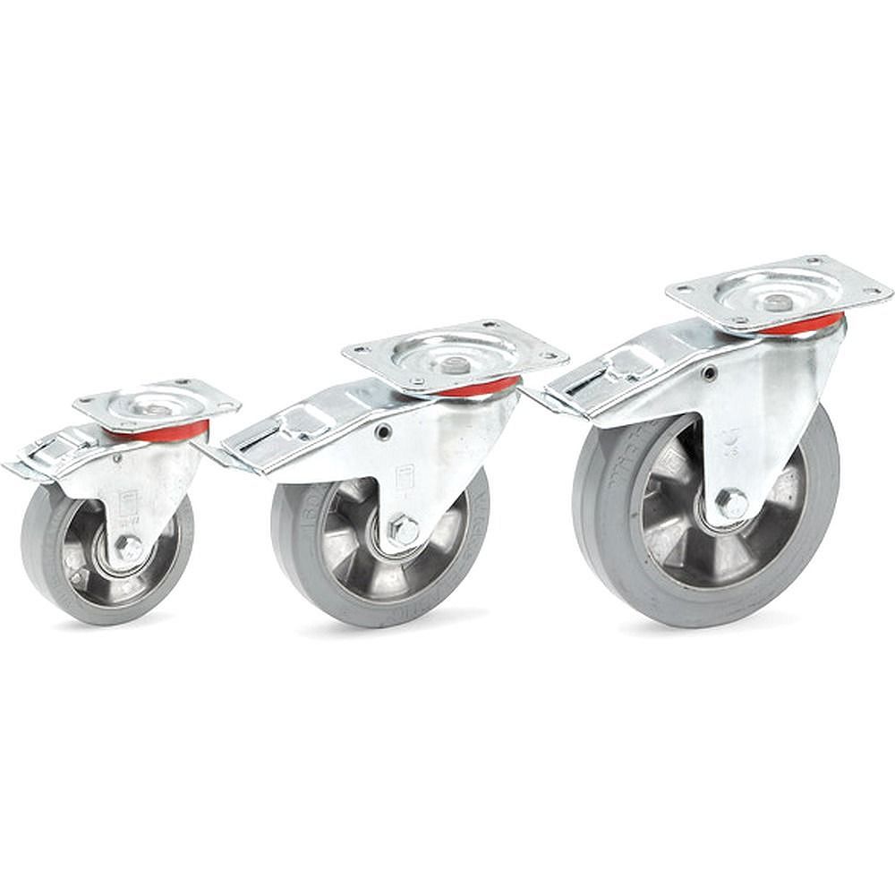 Fetra Lenkrolle mit Feststeller 125 x 40 mm, mit Elastic-Bereifung blaugrau