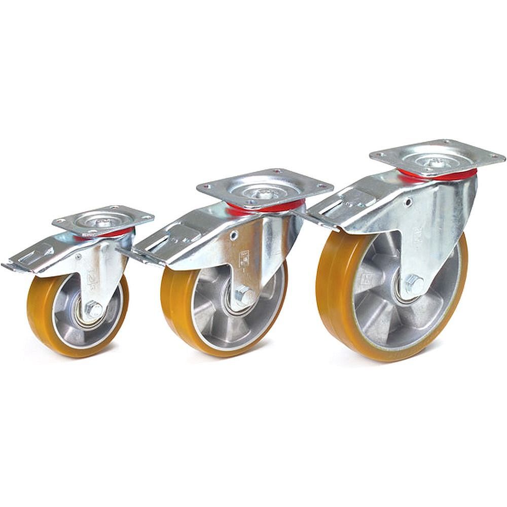 Fetra Lenkrolle mit Feststeller 160 x 50 mm, mit Polyurethan-Bereifung