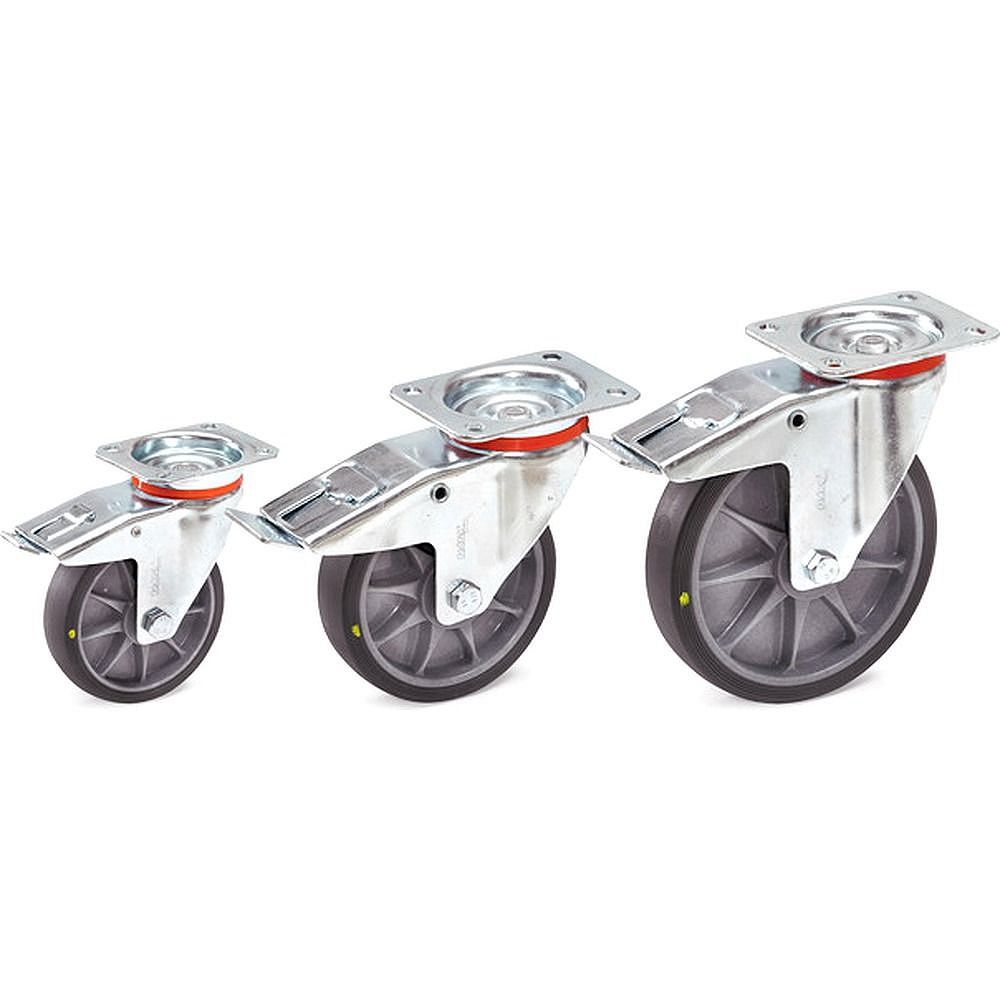 Fetra Lenkrolle mit Feststeller 200 x 40 mm, TPE-Bereifung elektrisch leitfähig