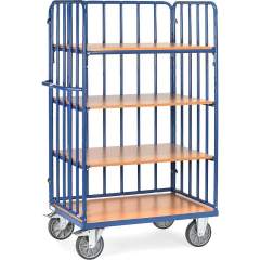 Fetra 8312-1. Shelved trolley with shelves. 600 kg, 4 shelves and 1 panel