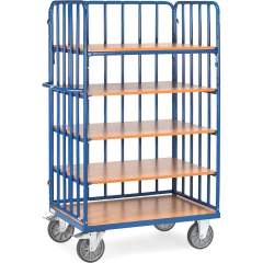 Fetra 8351-1. Shelved trolley with shelves. 600 kg, 5 shelves and 1 panel