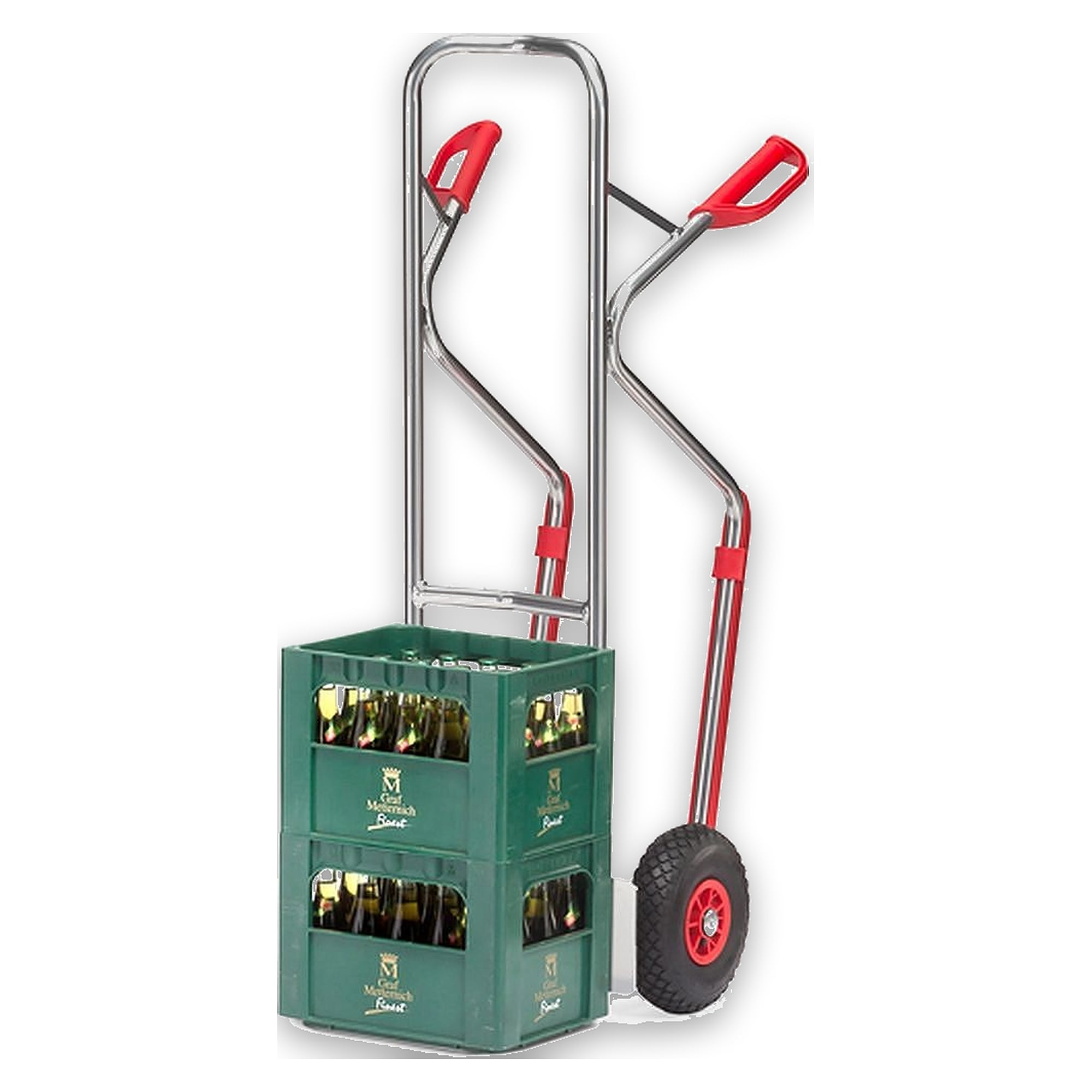 Aluminium Stacking Sack Truck 200 kg, 260 x 85 mm pneumatic tyres - Fetra A1330L