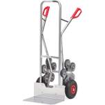 Fetra AK1328. Aluminium stairway trucks. 200 kg, height 1300 mm, with 2 five-armed wheel spiders, large blade