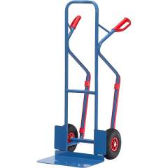 Fetra B1331L. Tubular steel trucks. 300 kg, height 1300 mm, large blade, with plastic skids