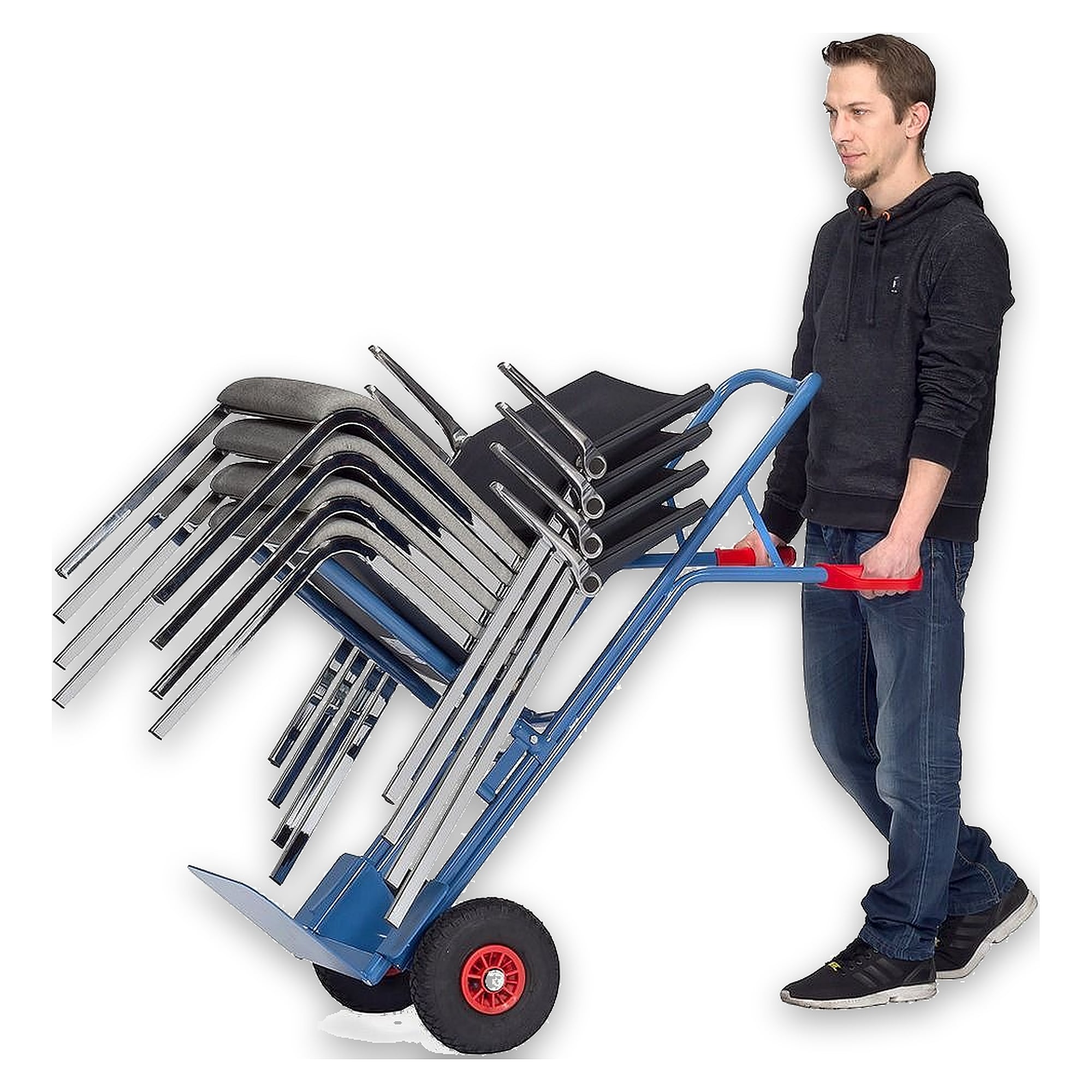 Stuhlkarre für gestapelte Stühle 70 kg, Lufträder 260 x 85 mm - Fetra B1345L