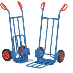 Fetra K1116L. Parcel carts. 250 kg, height 1150 mm, with tubular steel and collapsible lifting blade