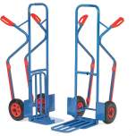 Fetra K1331V. Parcel carts. 300 kg, height 1300 mm, with tubular steel and collapsible lifting blade and plastic skids