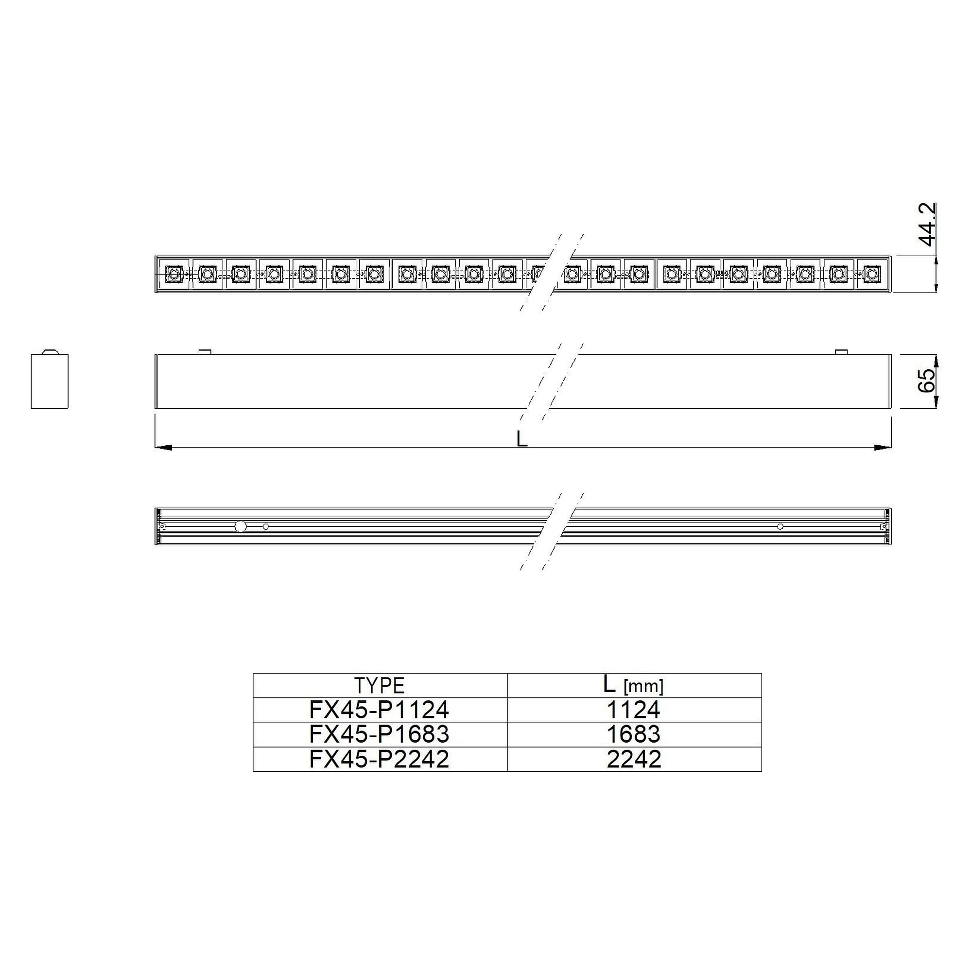 Glamox FX45-P1683 surface-mounted luminaire, 7250 lm, 4000 K, DALI dimmable