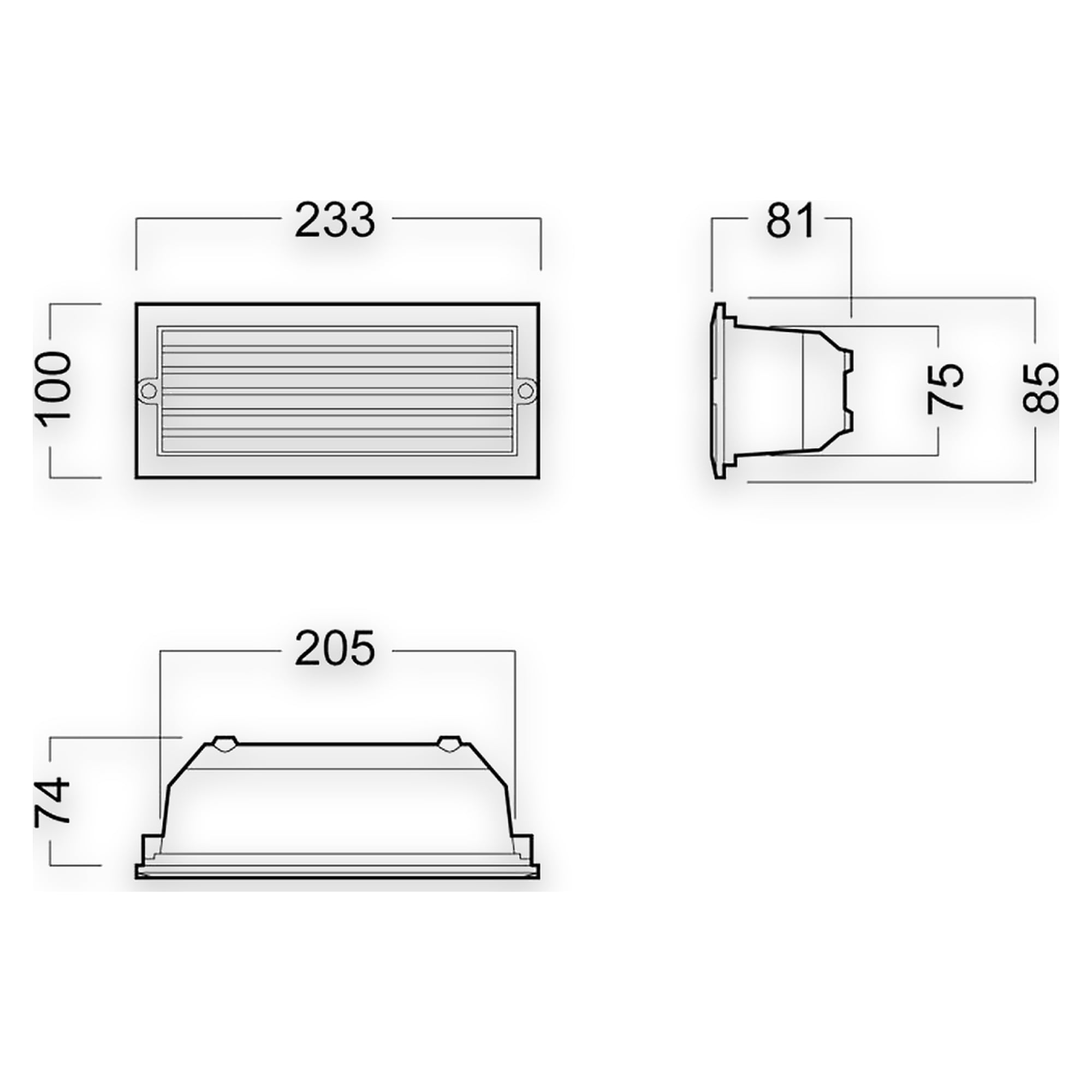 Glamox MINI outdoor luminaire, 297 lm, 4000 K, switchable