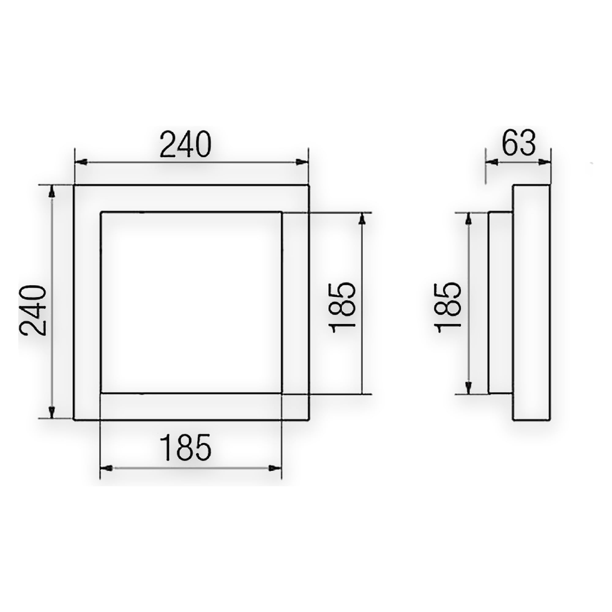 Glamox O26-SQ240 outdoor luminaire, 834 lm, 4000 K, switchable
