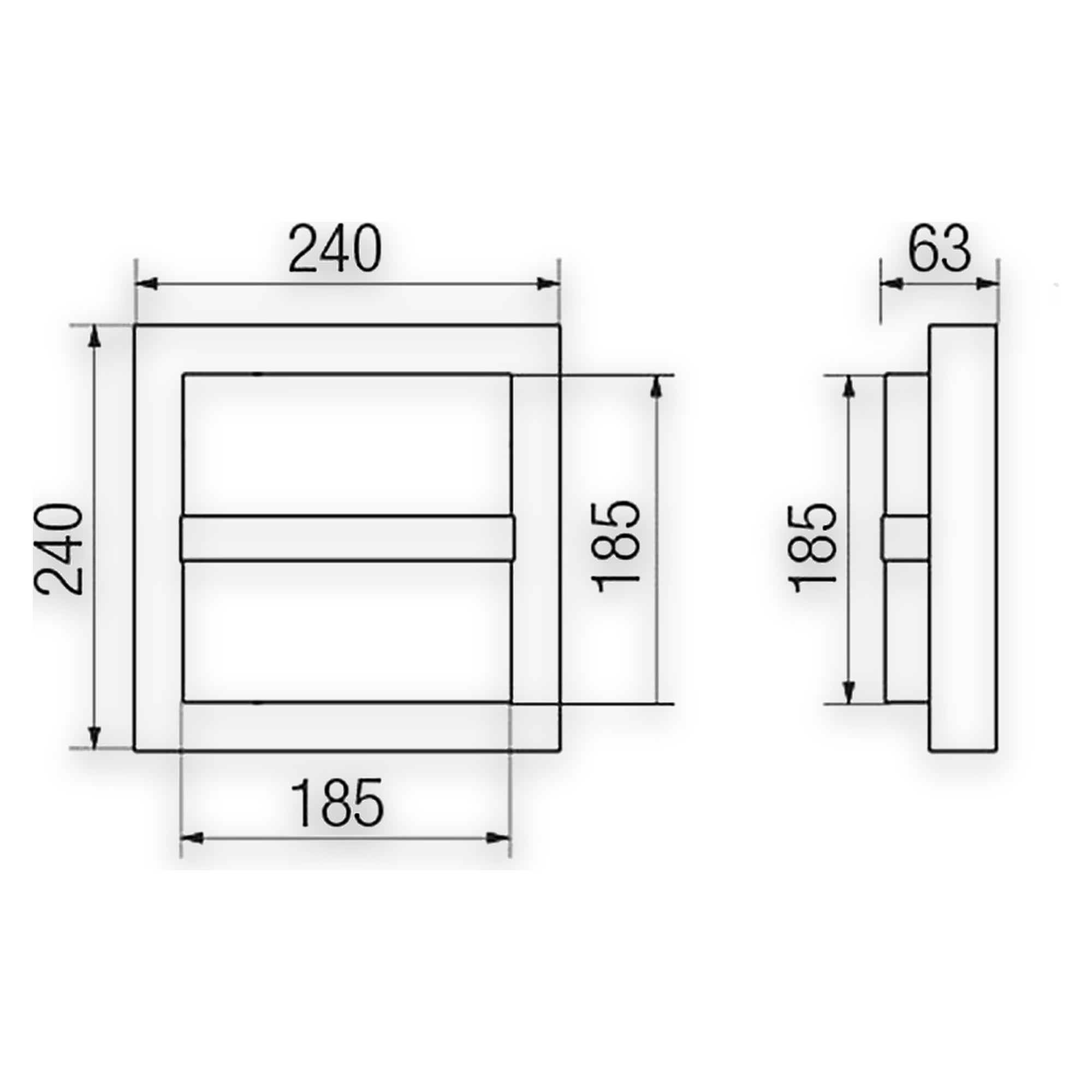 Glamox O26-SQ240-D outdoor luminaire, 728 lm, 4000 K, switchable