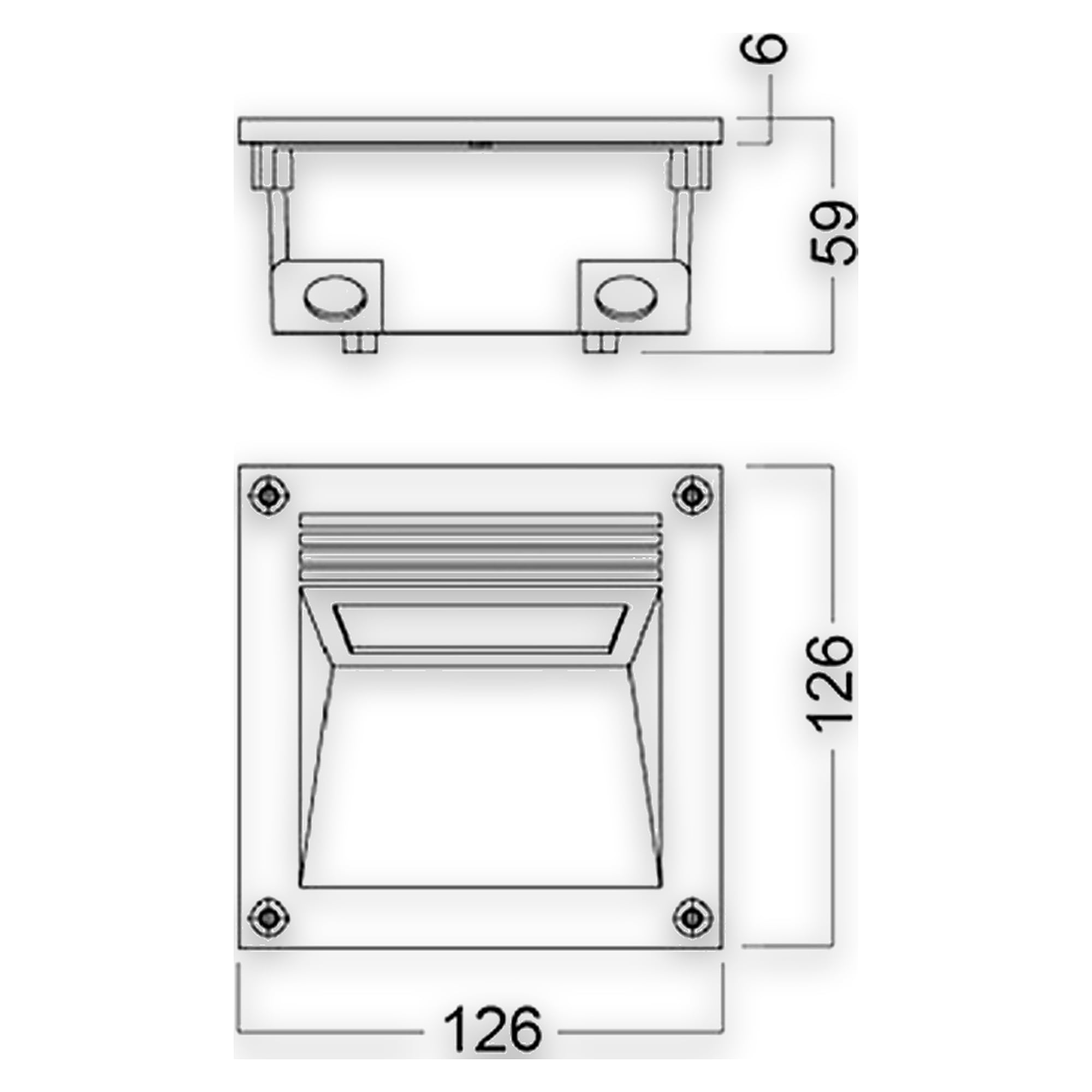 Glamox O79-R125 outdoor luminaire, 65 lm, switchable