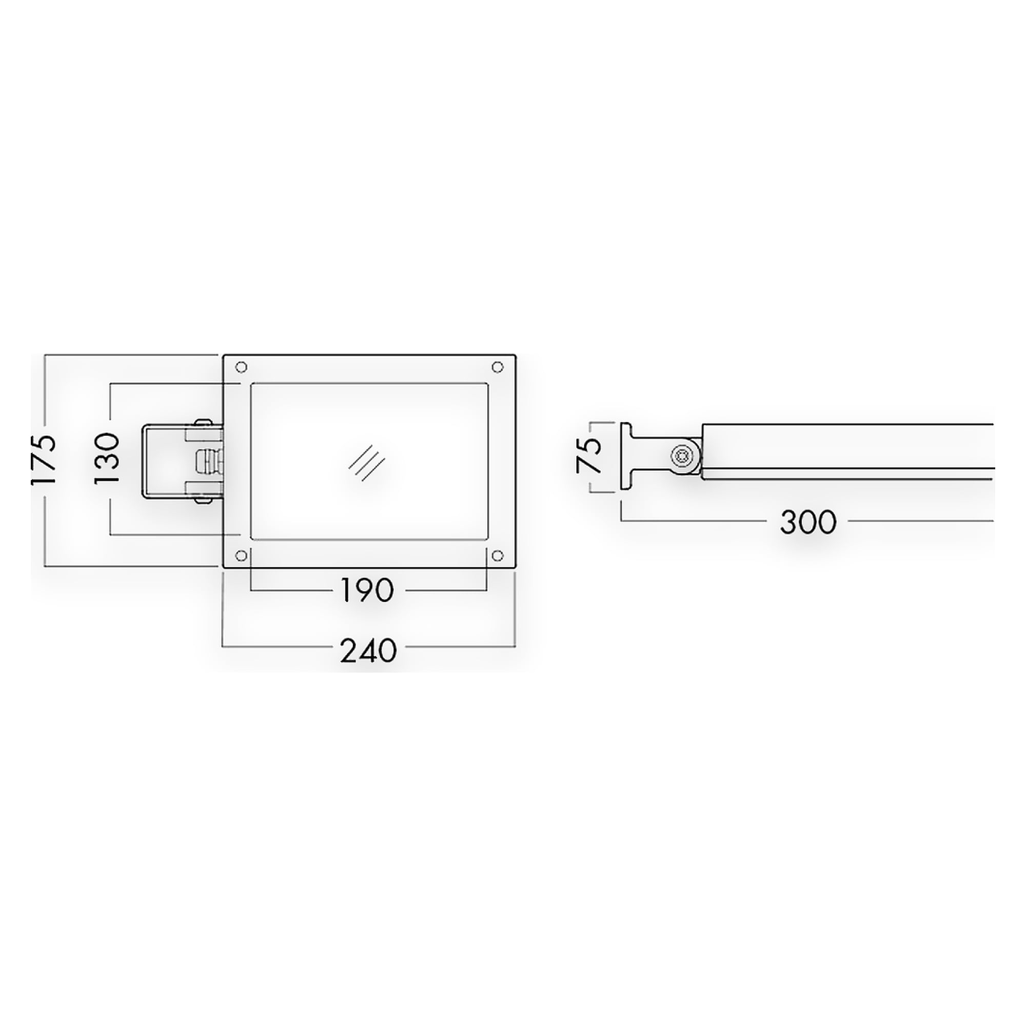 Glamox O44-175 outdoor luminaire, 1327 lm, 4000 K, switchable