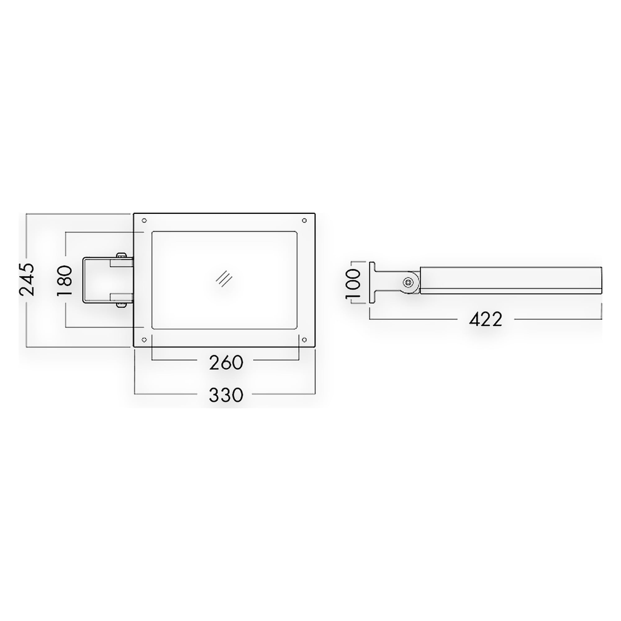 Glamox O44-245 outdoor luminaire, 2965 lm, 4000 K, switchable