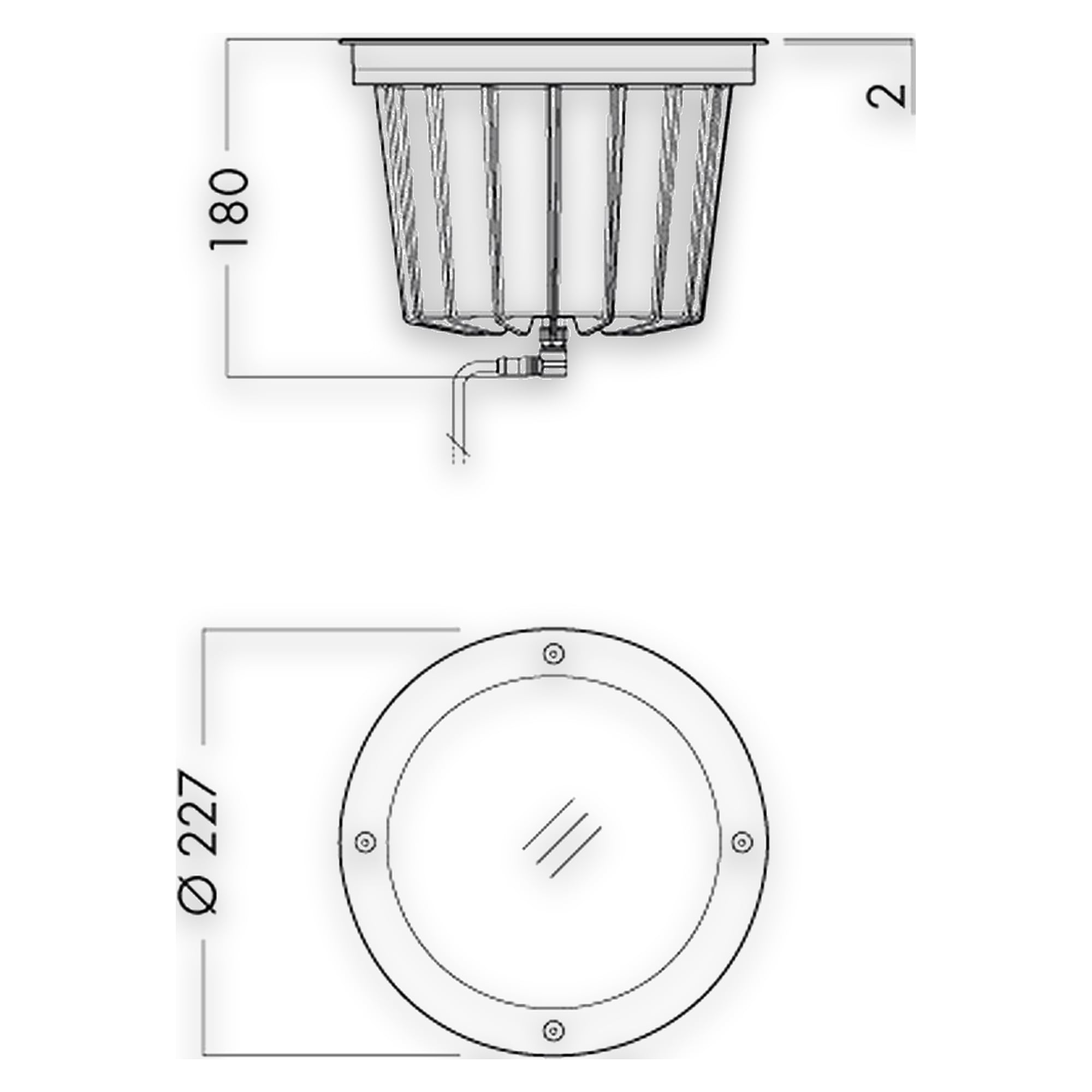 Glamox O87-R225 outdoor luminaire, 1961 lm, 4000 K, switchable