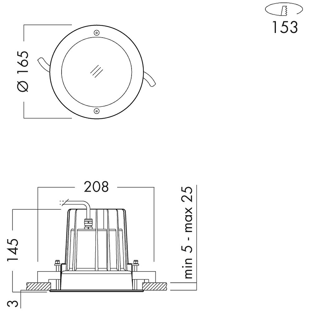 Glamox O67-R165 downlight, 2645 lm, 4000 K, switchable