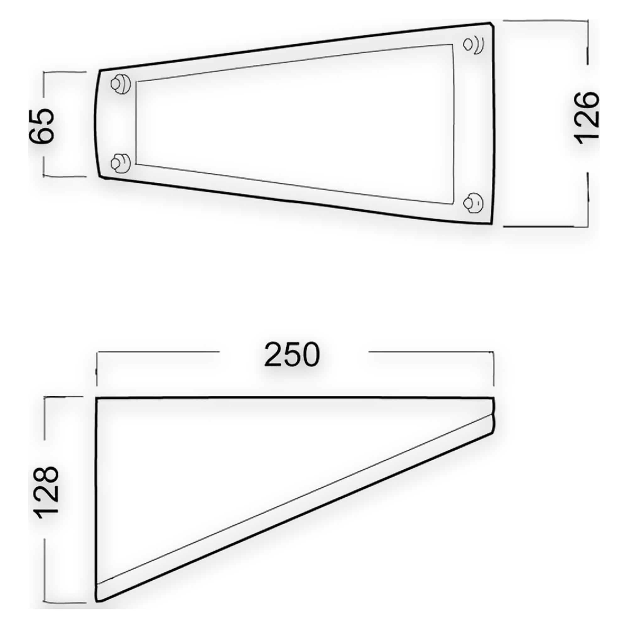 Glamox O22 outdoor luminaire, 537 lm, 4000 K, switchable