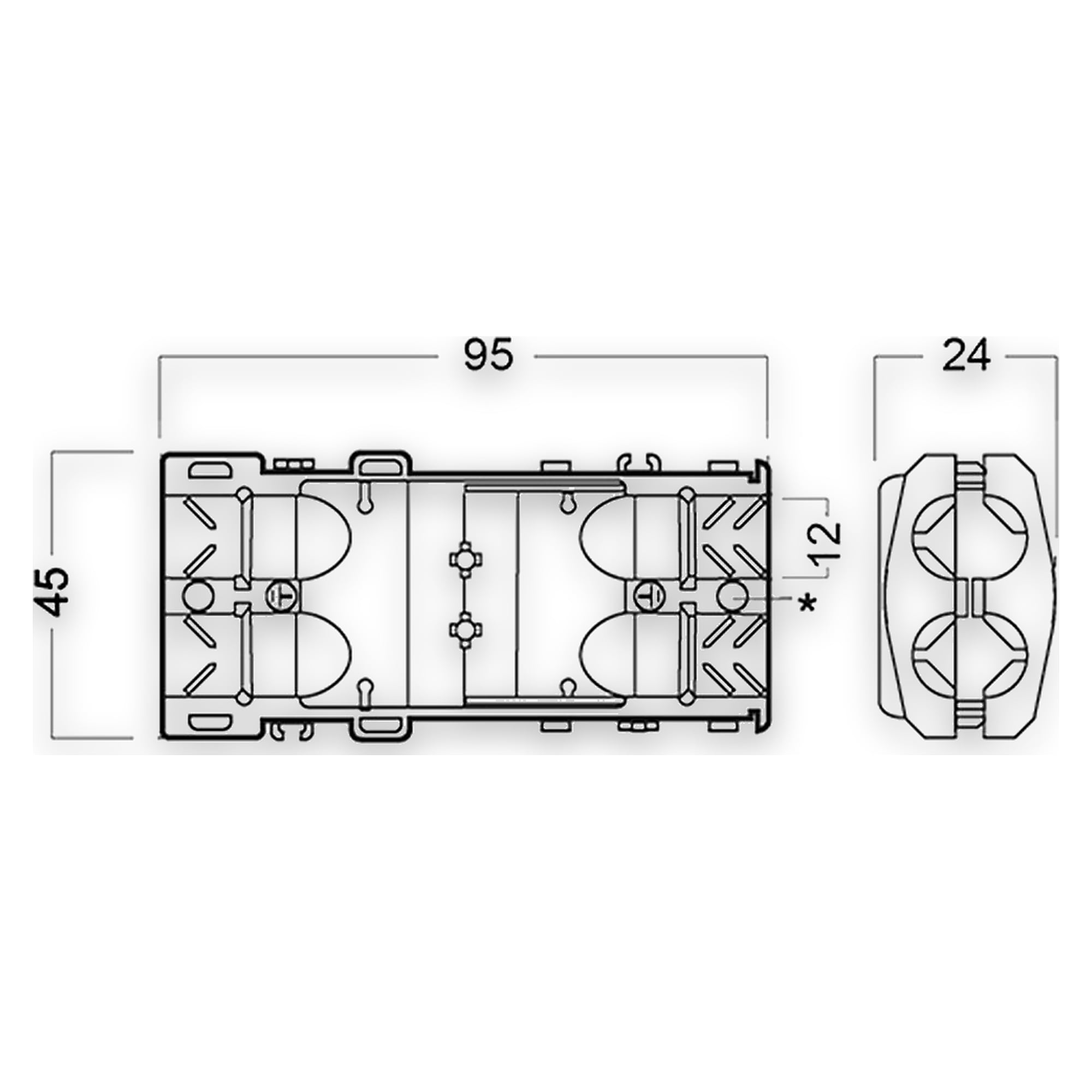 Glamox 4-WAY 2/3-POLE JUNCTION BOX IP68 (Ø6.5-12MM)