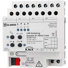Glamox 663801422. LMS KNX SWITCHING ACTUATOR 4F/BLIND 2 FOLD