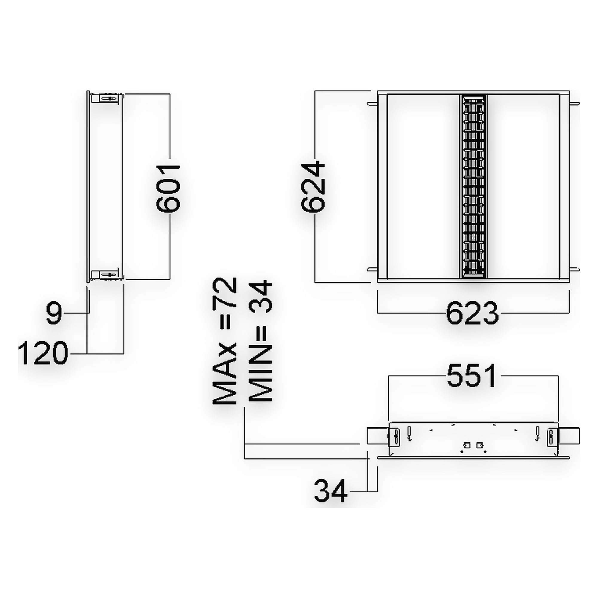 Glamox C30-RIC625 LED-Leuchte, 4217 lm, 4000 K