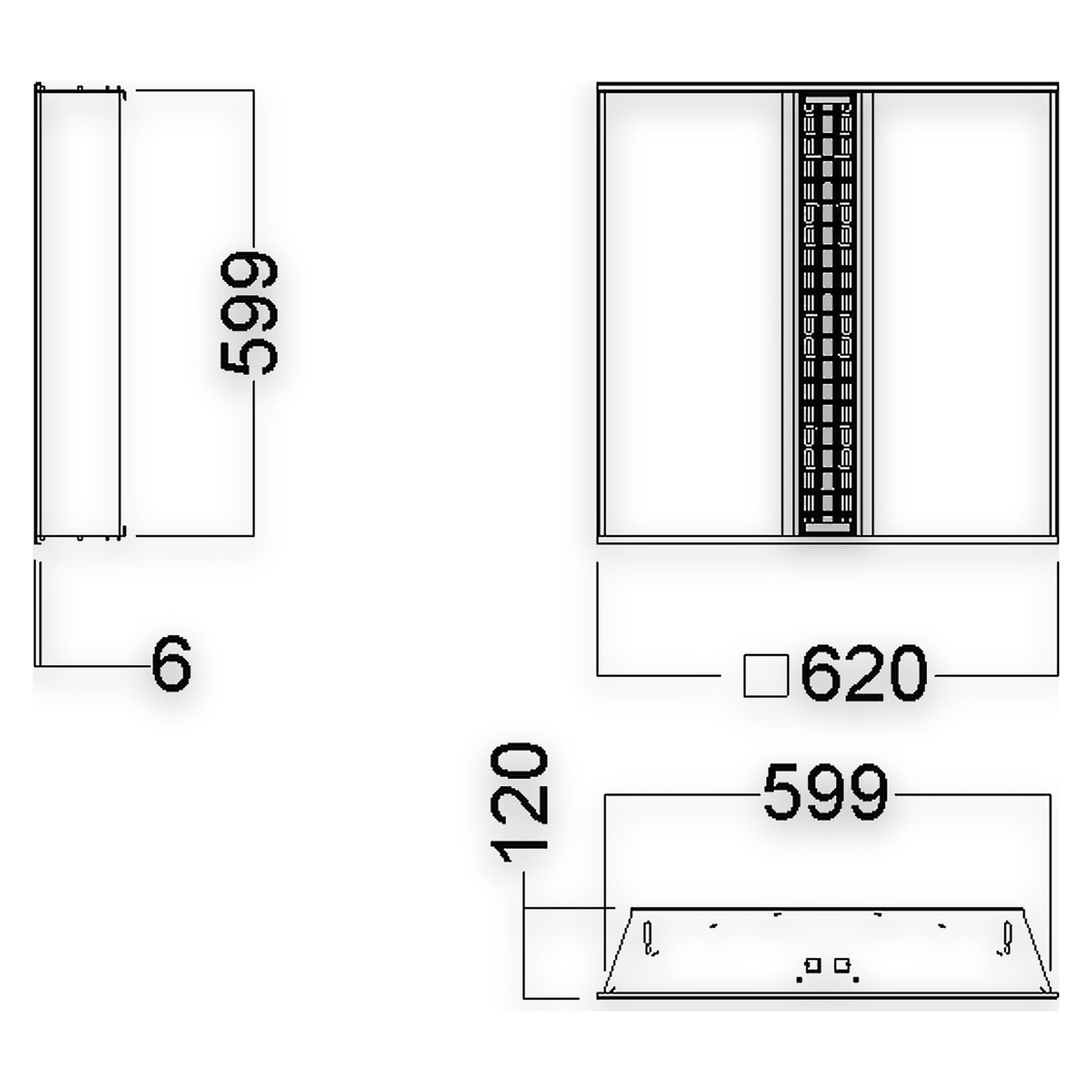 Glamox C30-RIT625 LED luminaire, 2786 lm, 4000 K