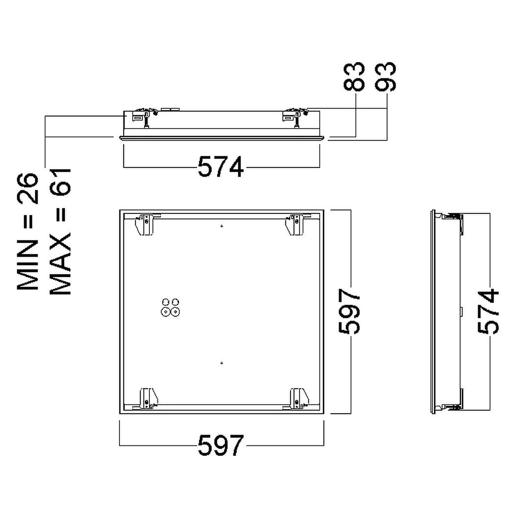 Glamox C64-R600X600 Innenraumleuchte, 4198 lm, Tunable White (einstellbare Lichtfarbe)