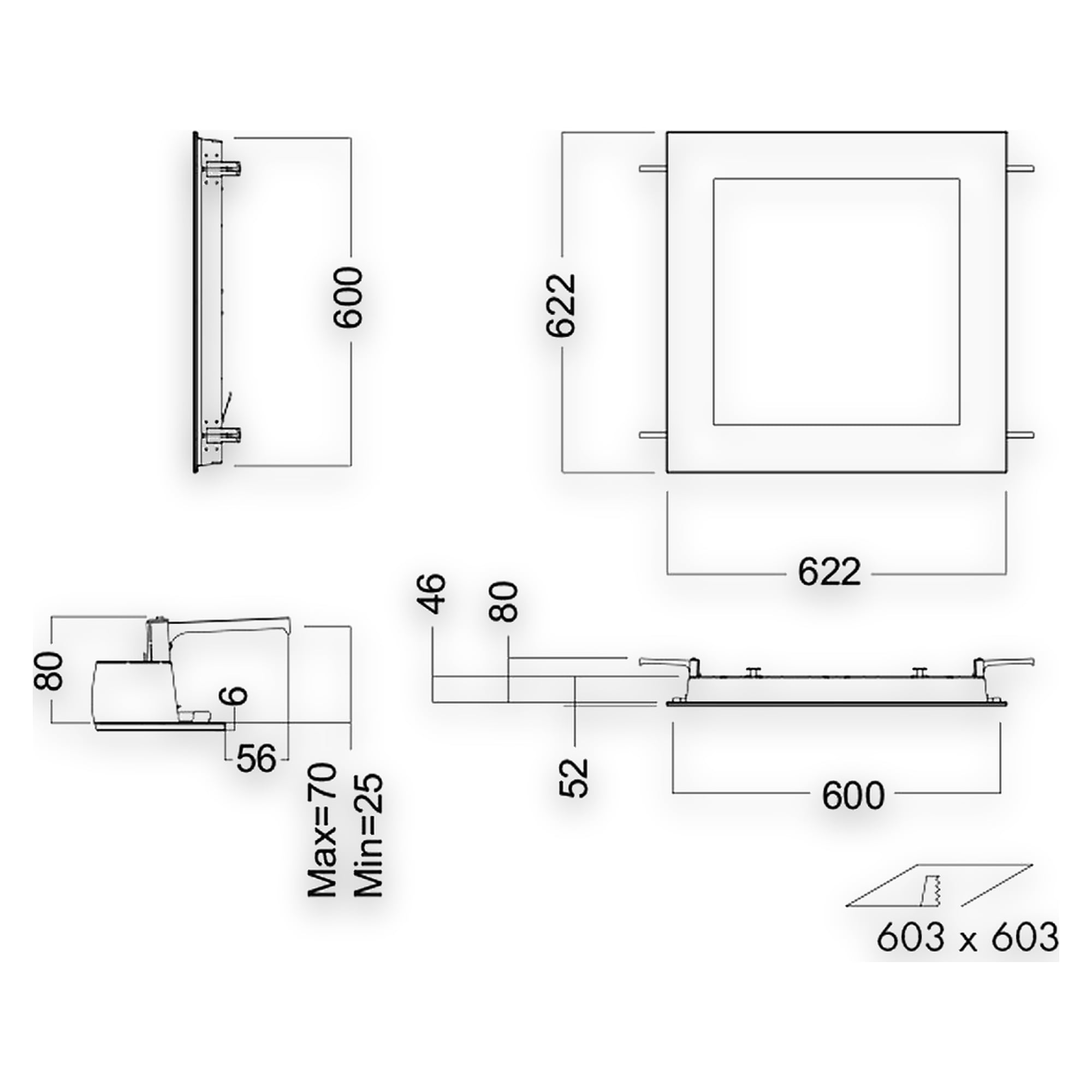 Glamox MNT FRAME C70/C85-R625x625
