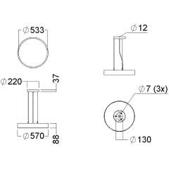 Glamox C90231098. Innenraumleuchten C90-P570 20/80 BL 5800 DALI 827-865 CCT PRE C2 MP