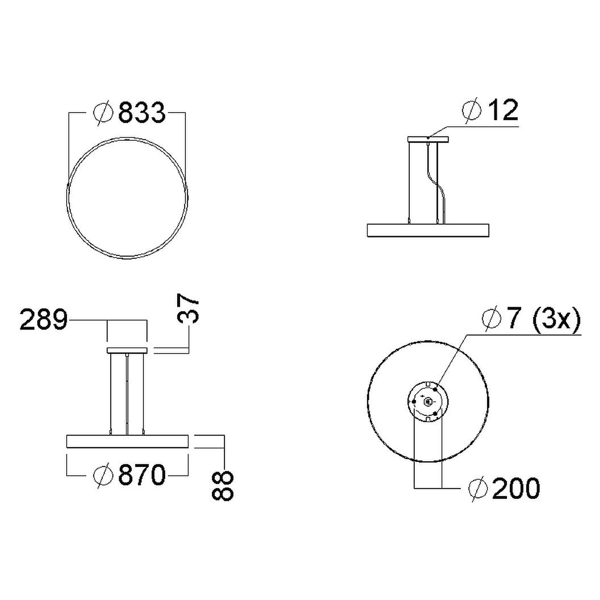 Glamox C90-P870 Dekorationsleuchte, 8780 lm, 3000 K, DALI-dimmbar