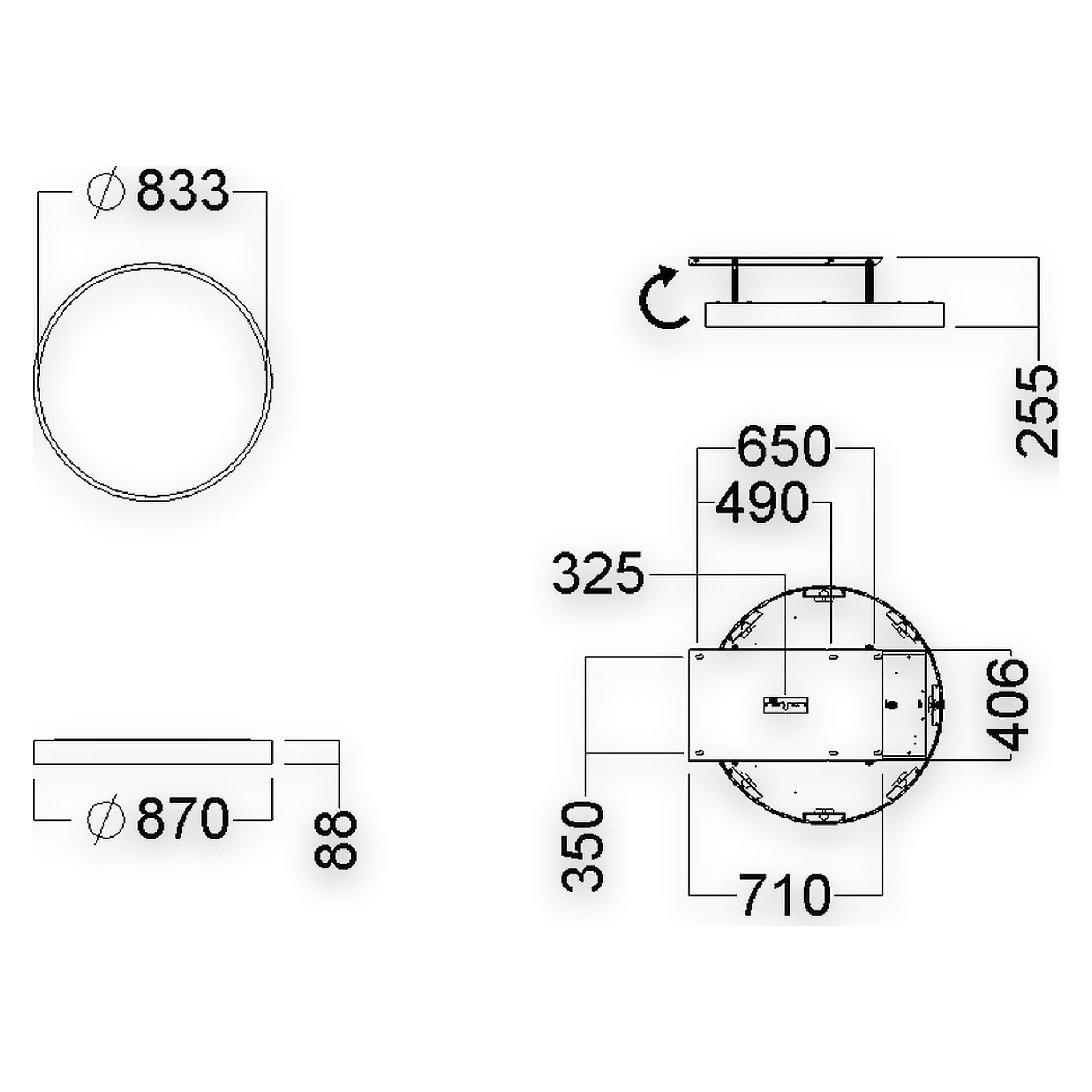 Glamox C90-S870 Dekorationsleuchte, 6671 lm, 3000 K, DALI-dimmbar