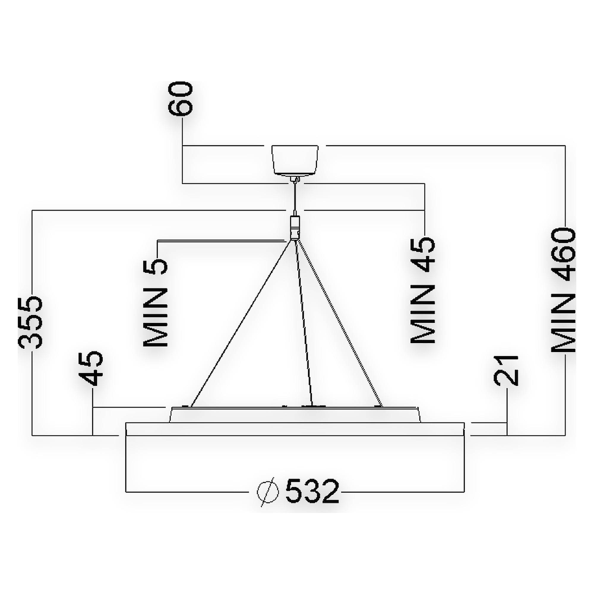 Glamox C95-PC525 indoor luminaire, 2958 lm, 4000 K, DALI dimmable