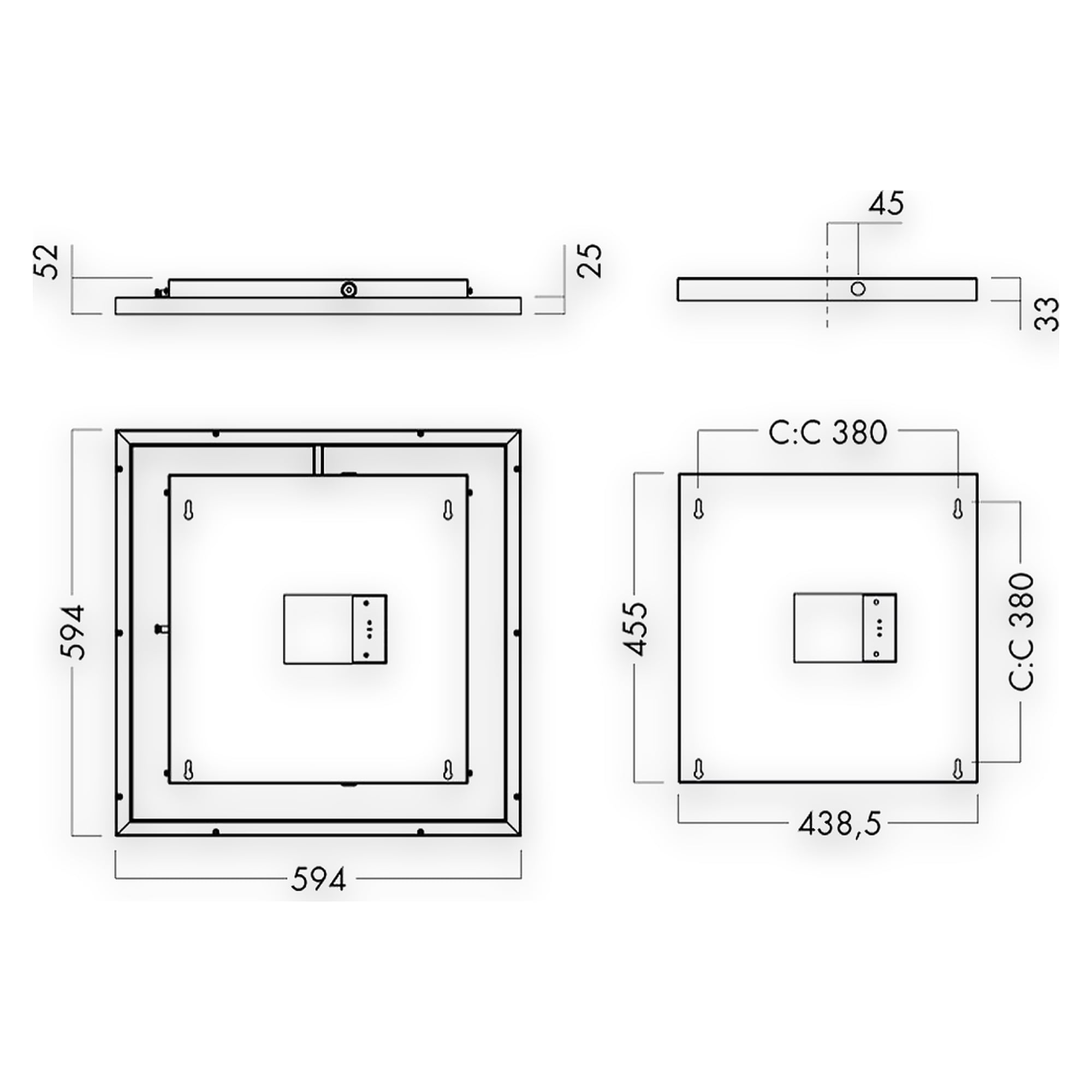 Glamox C95-S600x600 Innenraumleuchte, 4028 lm, 4000 K, schaltbar