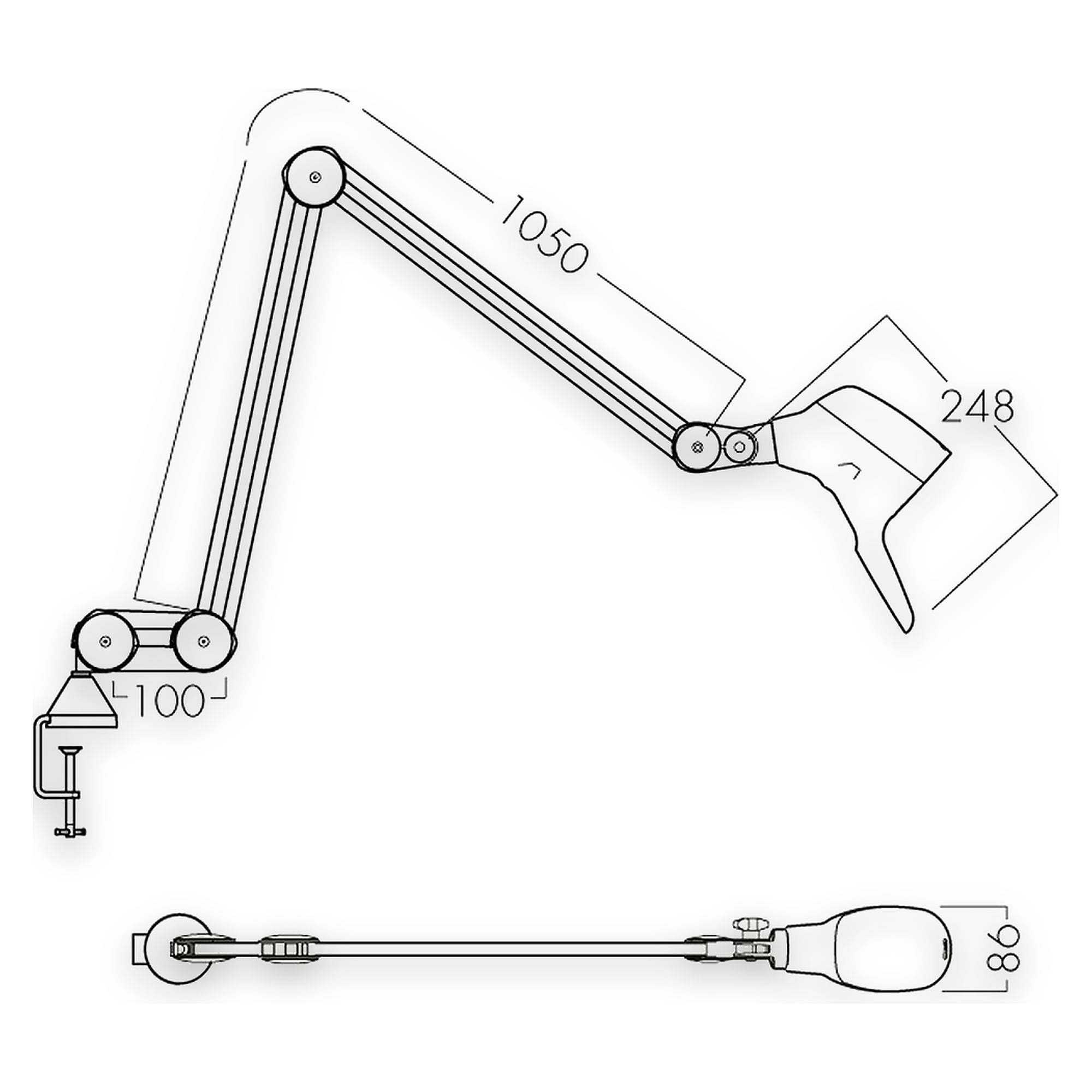 Glamox Carelite armbasierte Leuchte, 402 lm, 3000 K (Ra 90)