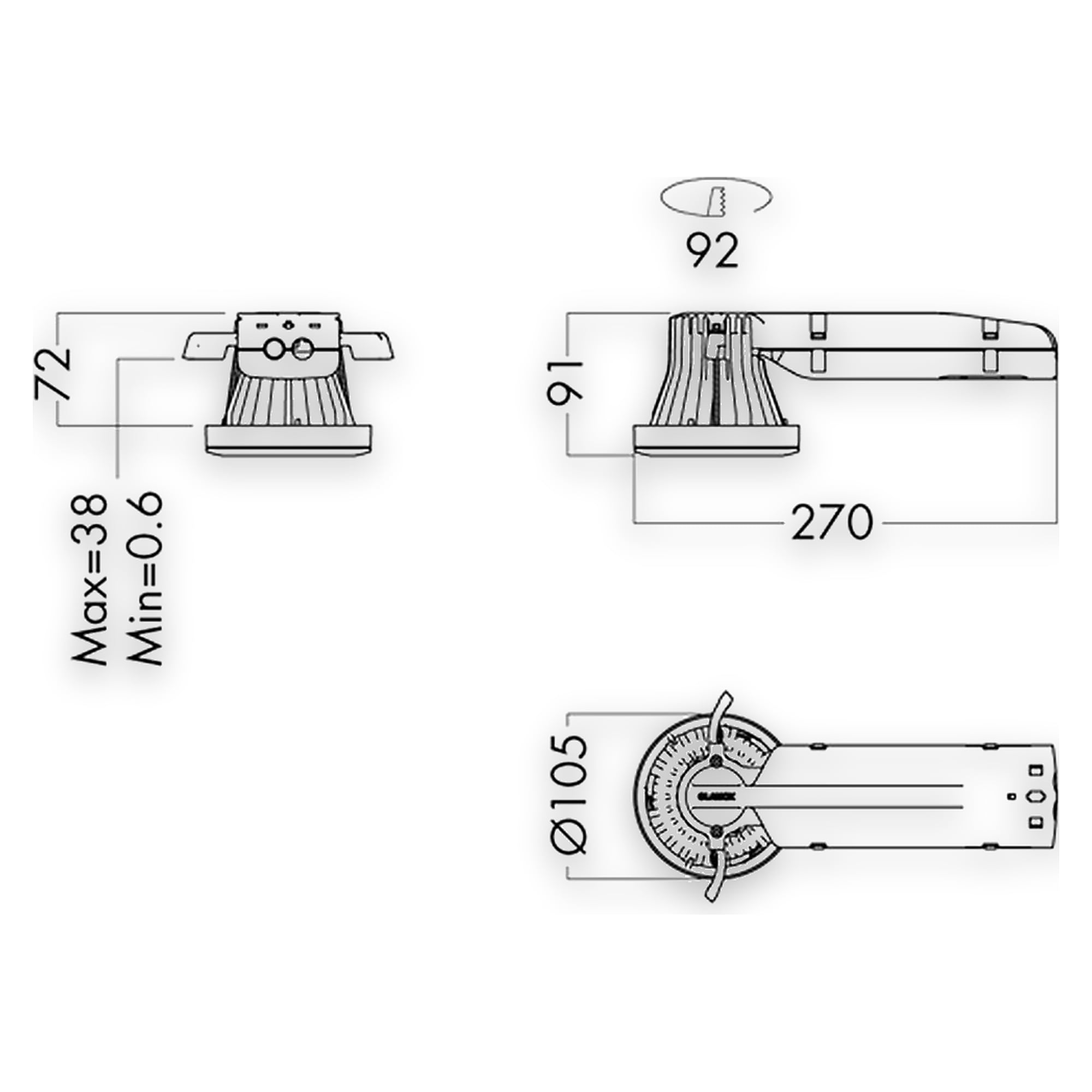 Glamox D70-R92 G2 CHROME DISTANCERING