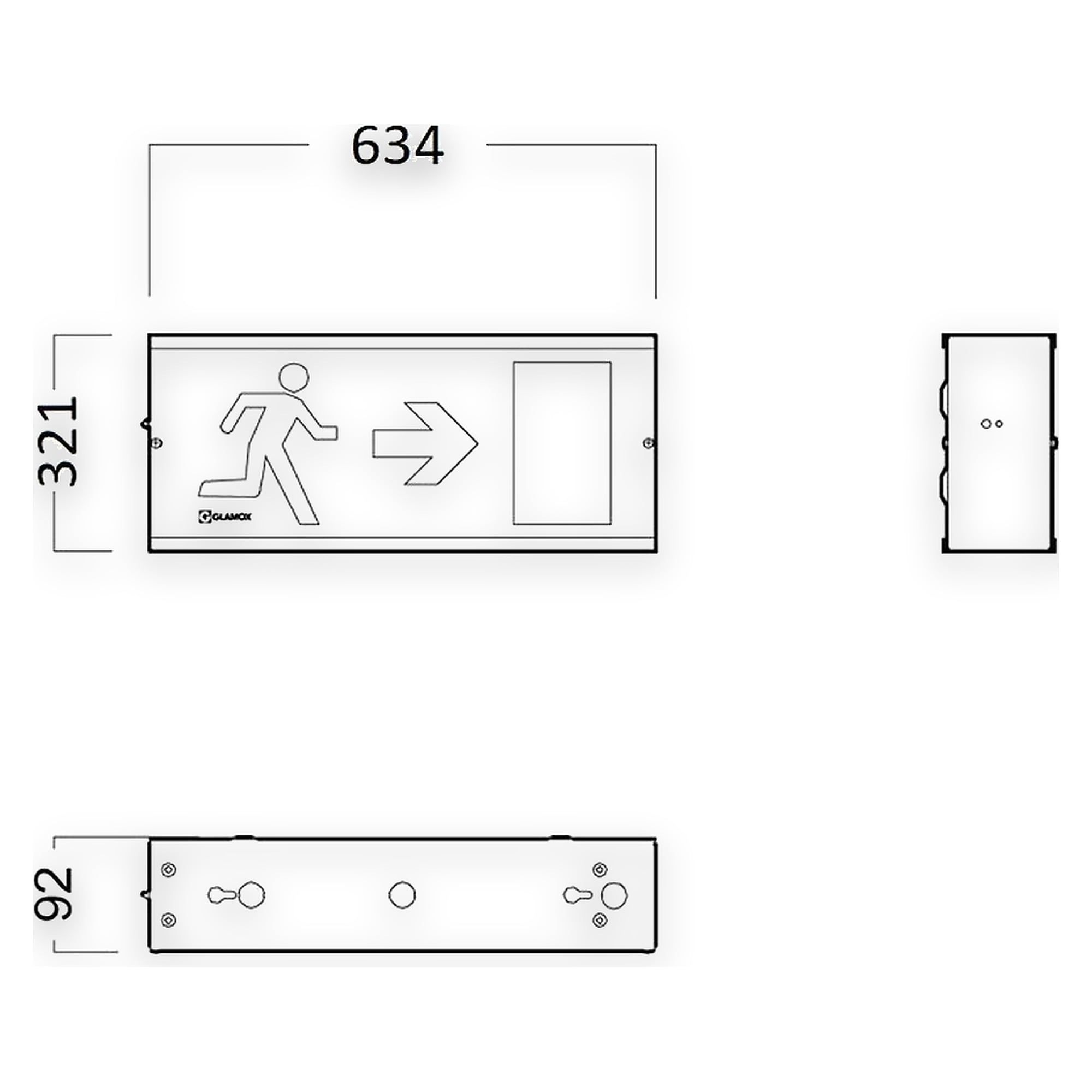 Glamox E30 30X60 LED E1/WR-ST WO SIGN