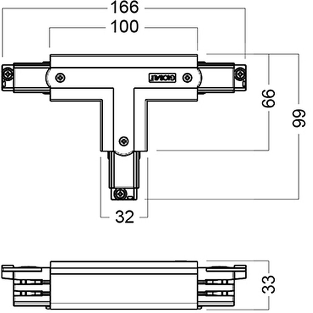 Glamox TRACK T-CONNECTOR R/R WH