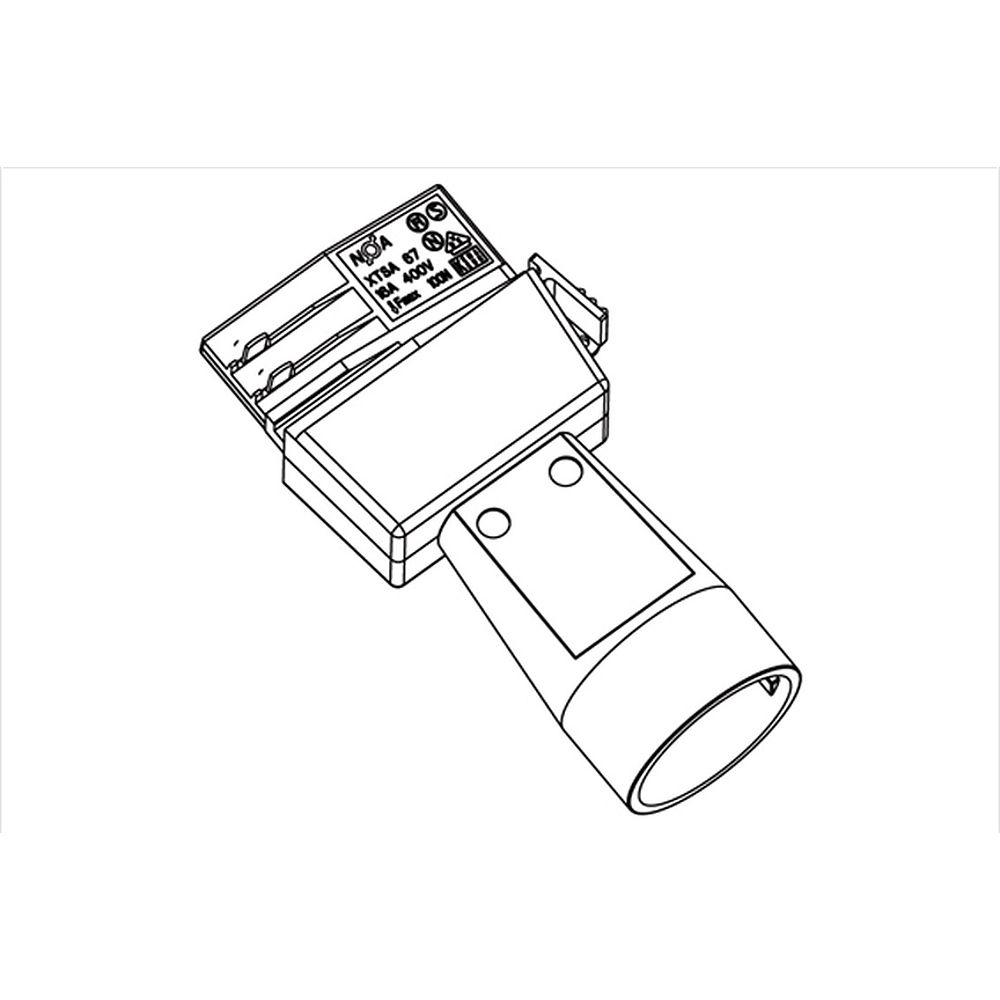 Glamox GTSA67S-3. Strahler PRO Track ADAPTER SCHUKO OUTLET