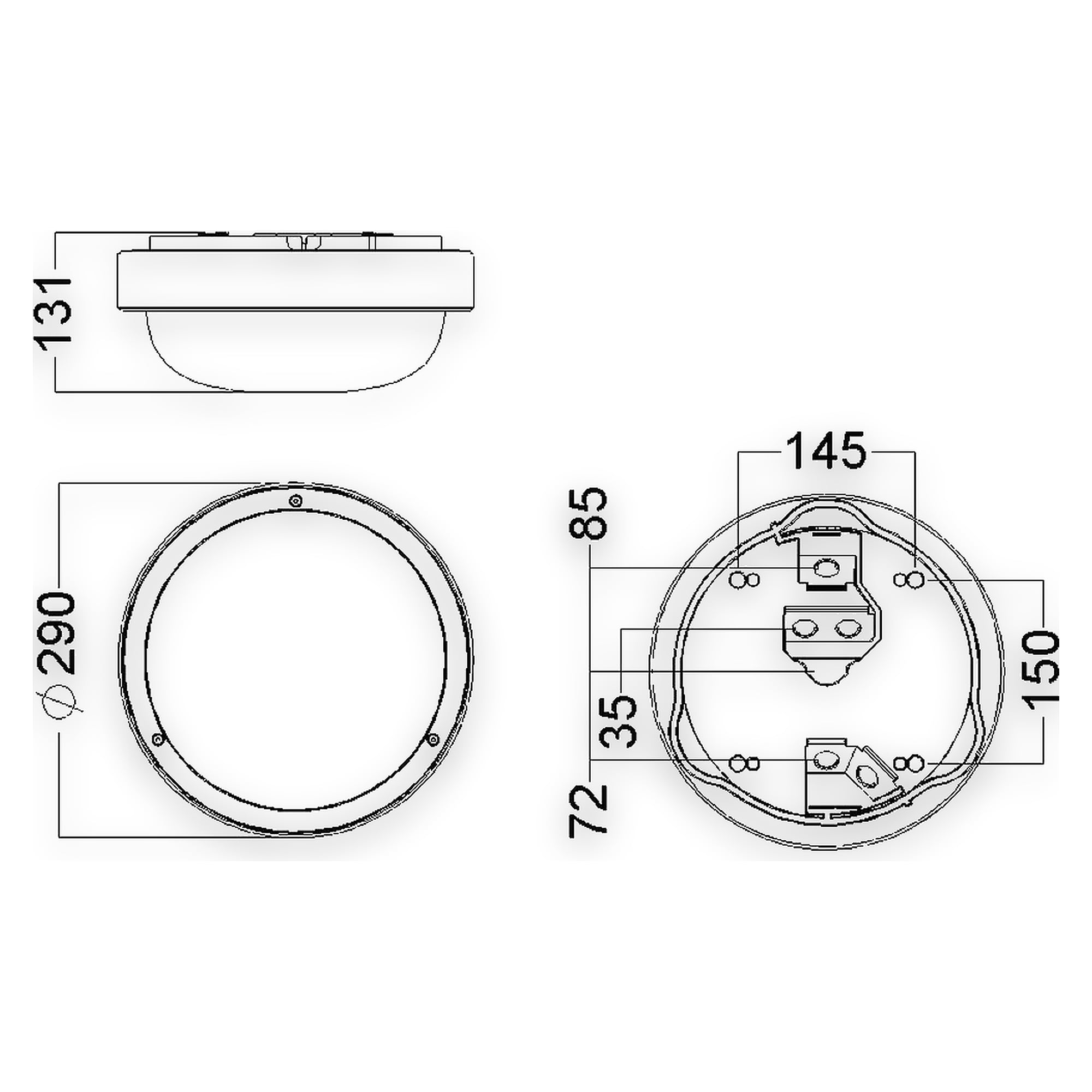 Glamox O10-S290 outdoor luminaire, 955 lm, 4000 K, mains-powered