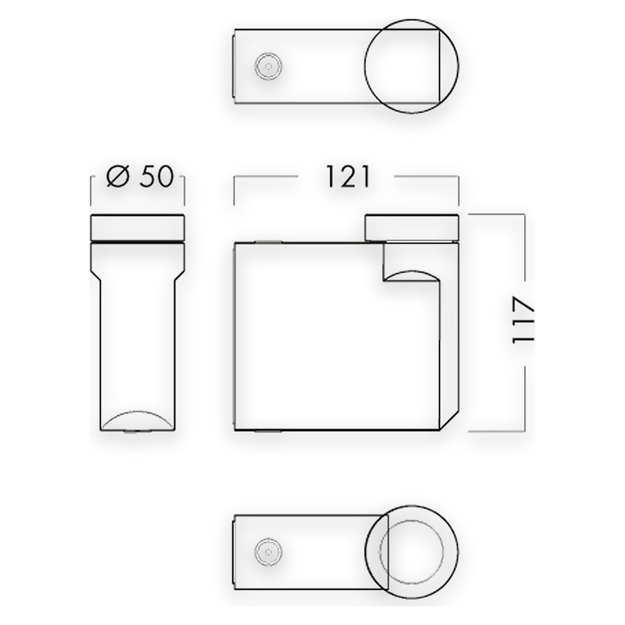 Glamox O25-W outdoor luminaire, 825 lm, 4000 K, switchable