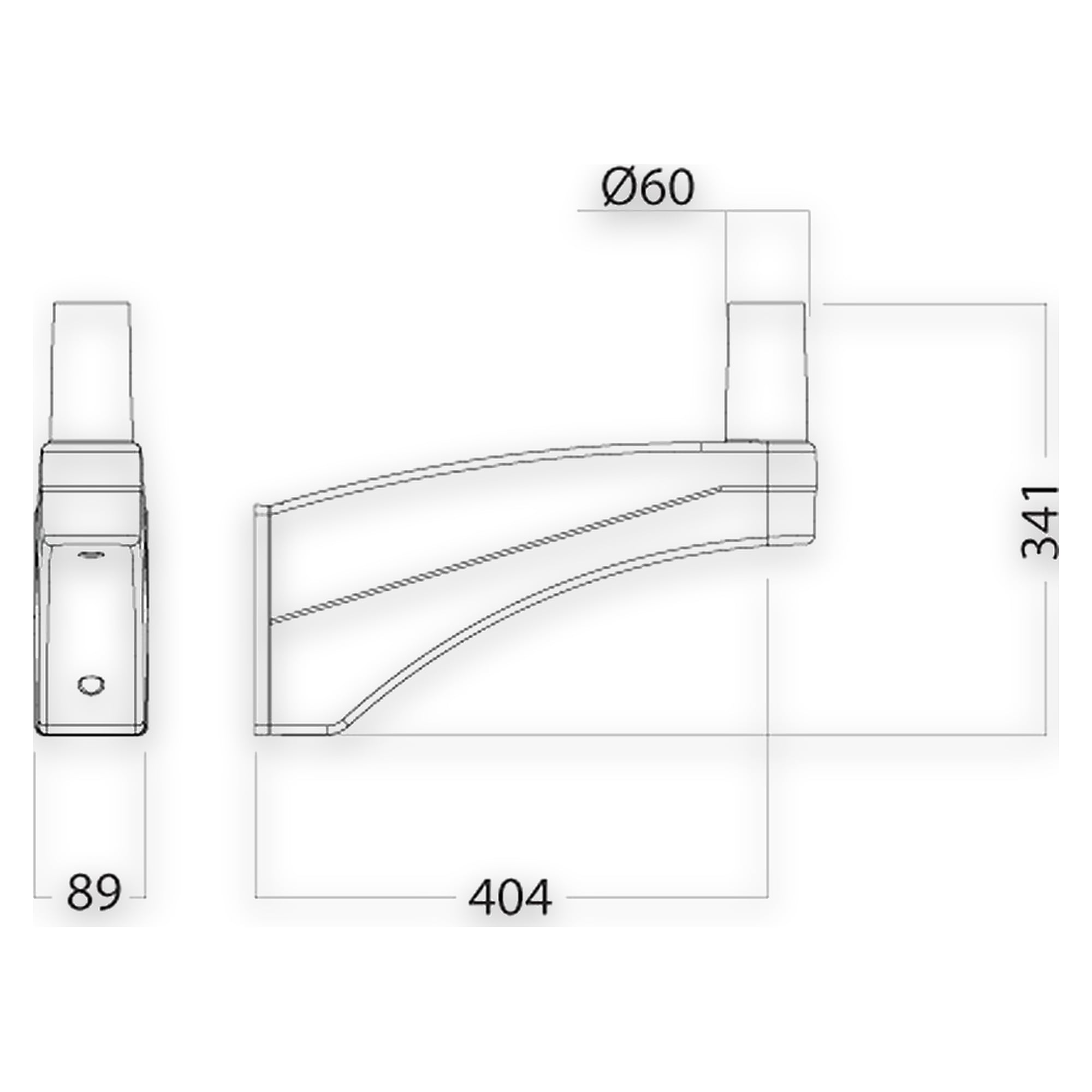 Glamox O41/O42/O46/O49 WALL BRACKET ANTHRACITE